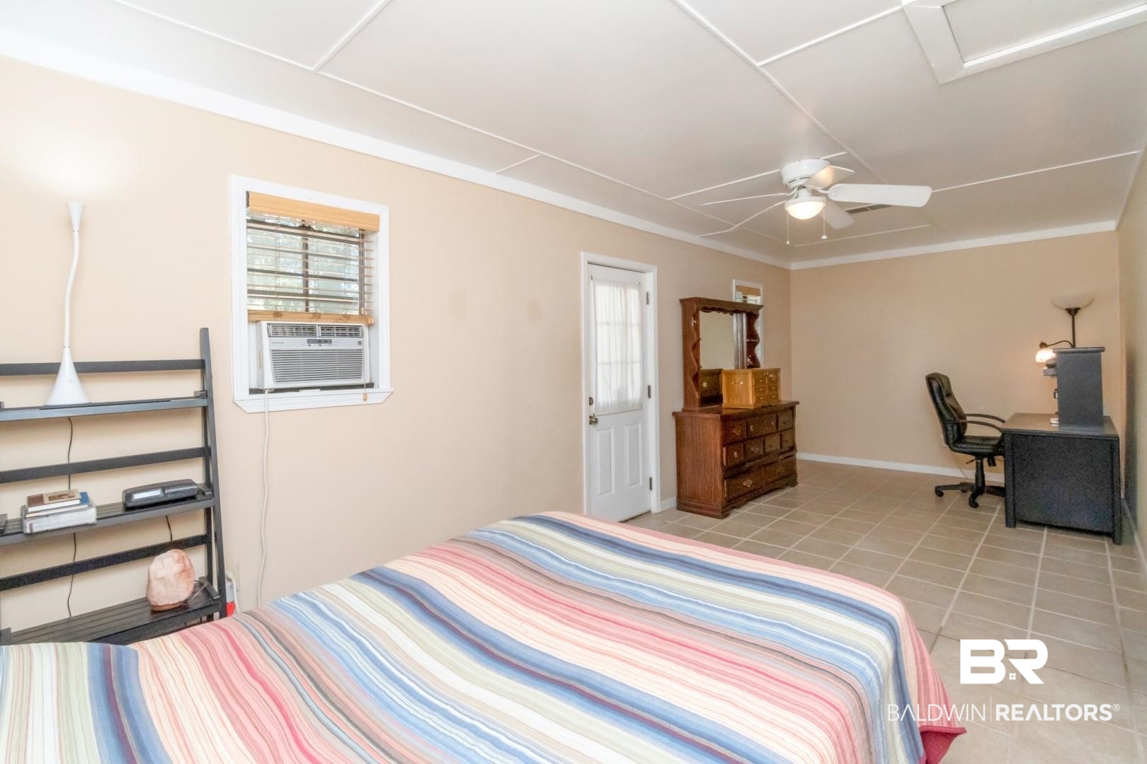 1321 Rainbow Drive West Mobile, AL 36693 - Photo 23 of 48 Tiled bedroom featuring crown molding, cooling unit, multiple windows, and ceiling fan