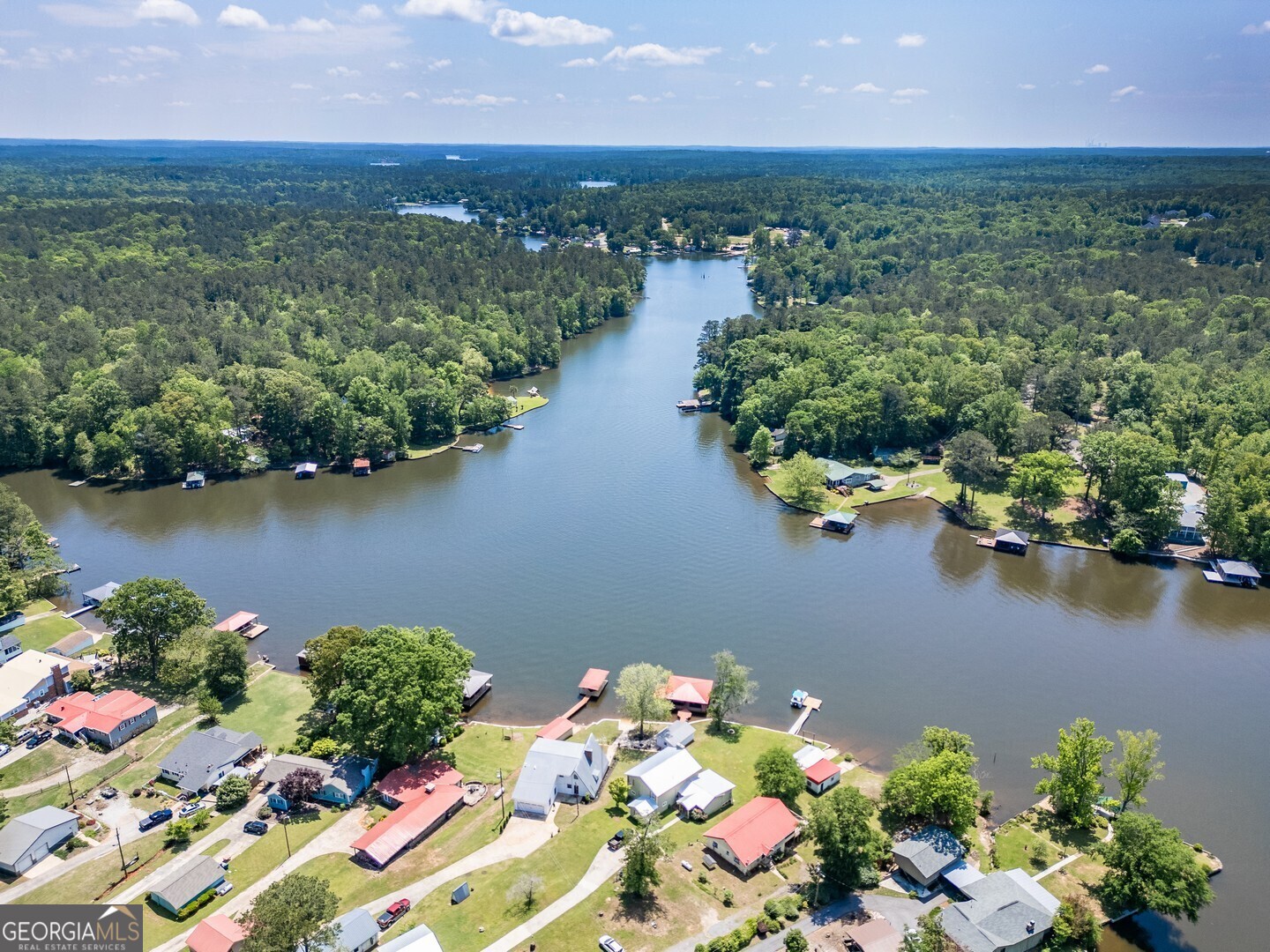 114 Mabry Road Jackson, GA 30233 - Photo 10 of 57 an aerial view of lake residential house with outdoor space and trees all around