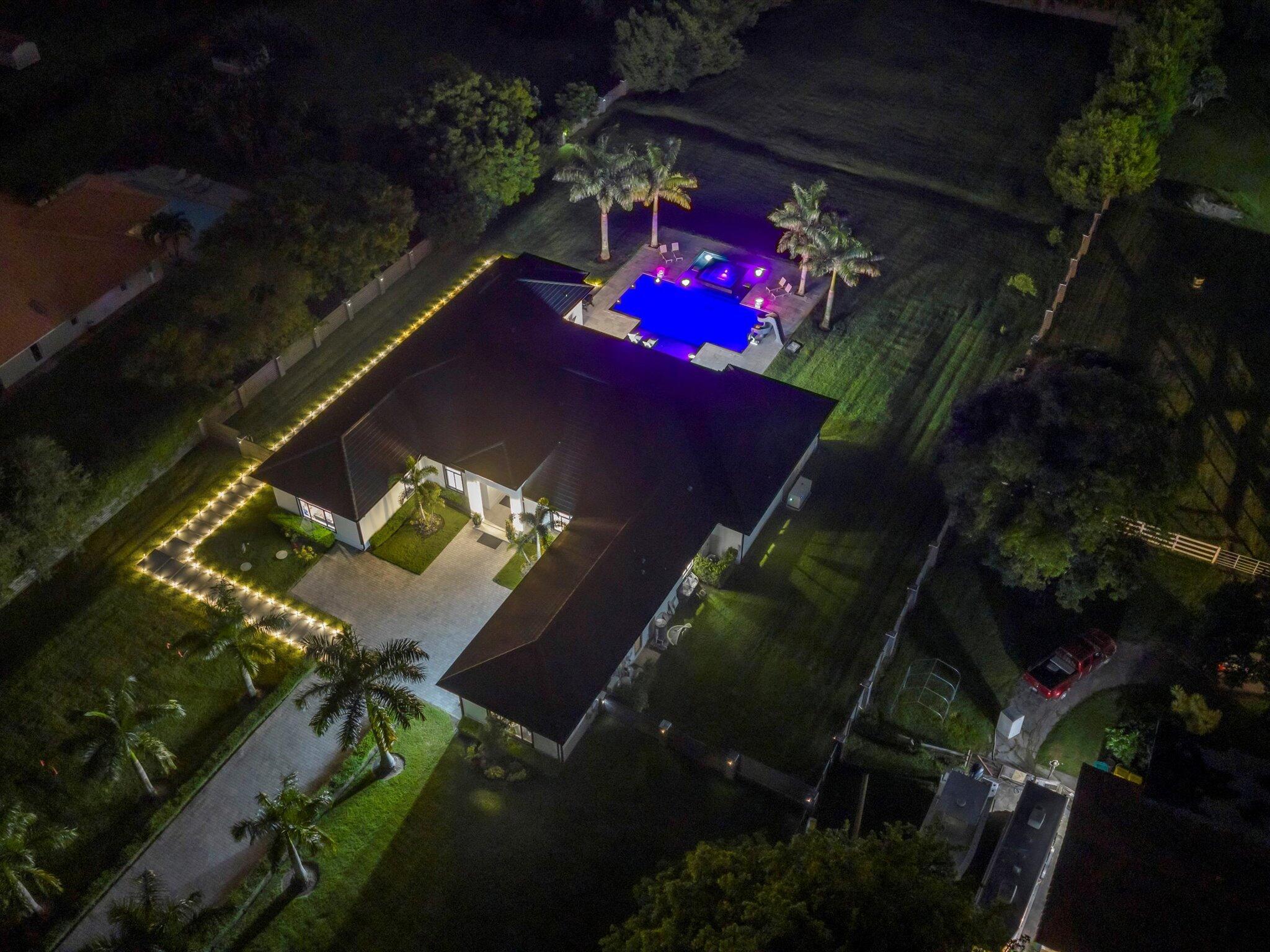 6122 Southwest 173rd Way Southwest Ranches, FL 33331 - Photo 128 of 137 Nighttime Aerial