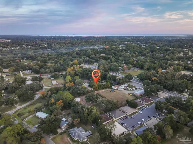 an aerial view of multiple house