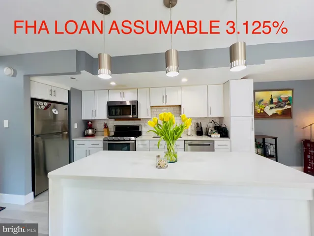 a kitchen with a refrigerator a sink and a counter