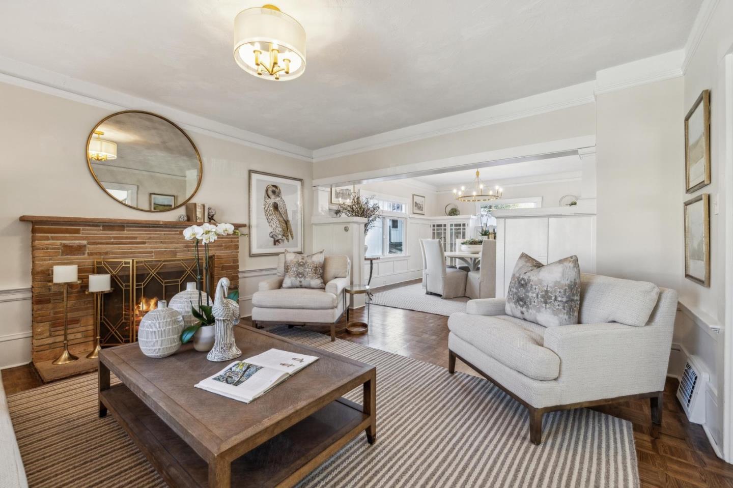 829 Edgehill Drive Burlingame, CA 94010 - Photo 13 of 99 a living room with fireplace furniture and a table