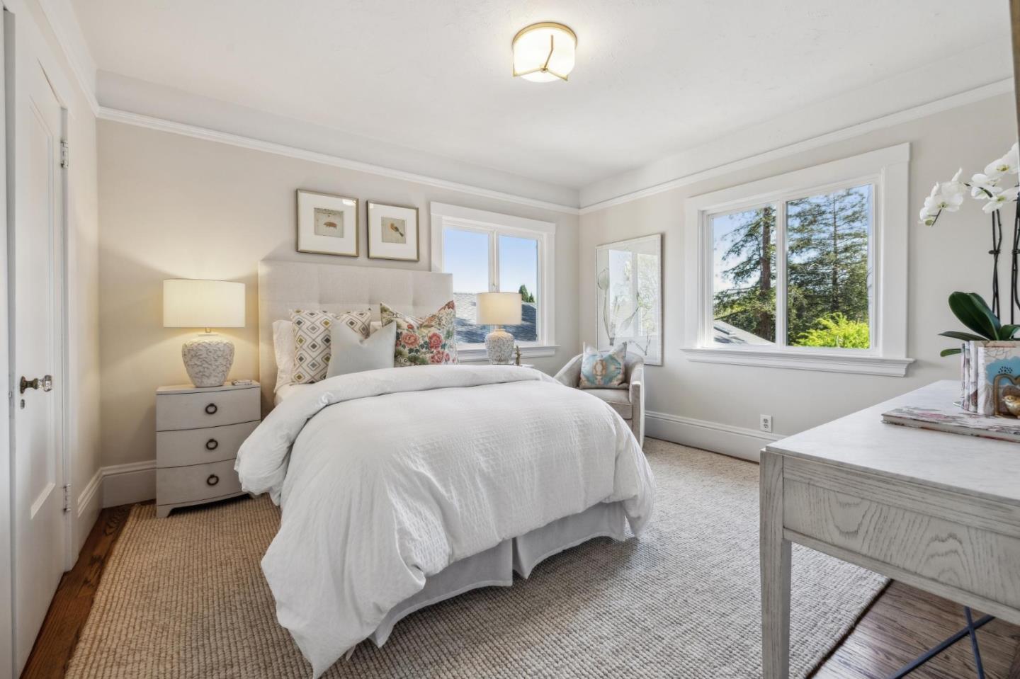 829 Edgehill Drive Burlingame, CA 94010 - Photo 46 of 99 a bedroom with a bed and wooden floor