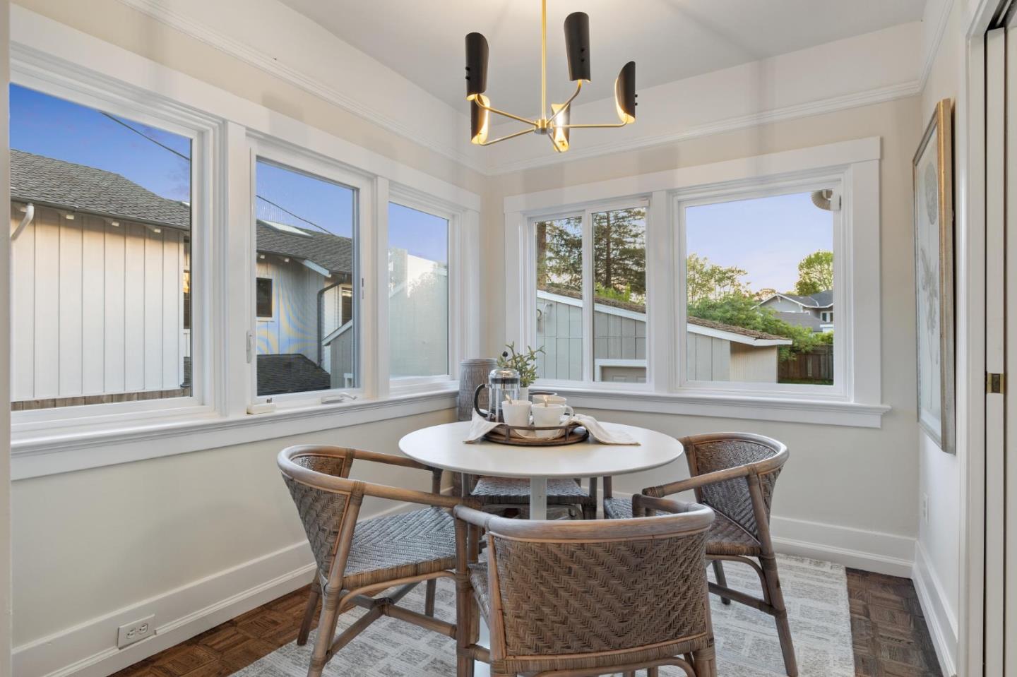 829 Edgehill Drive Burlingame, CA 94010 - Photo 78 of 99 a dining room with furniture a window and wooden floor