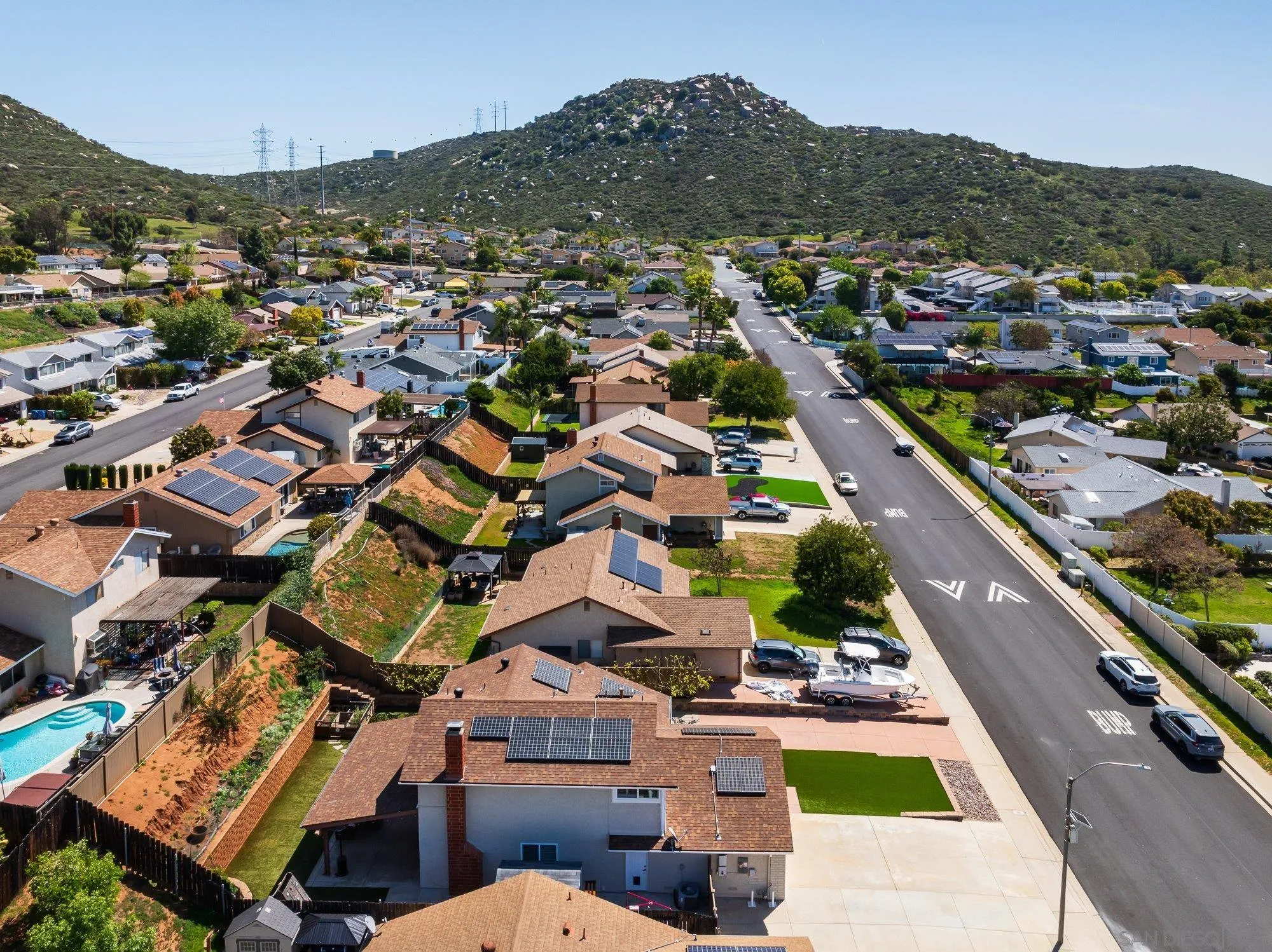 10246 Princess Joann Road Santee, CA 92071 - Photo 43 of 48 an aerial view of residential houses with city view