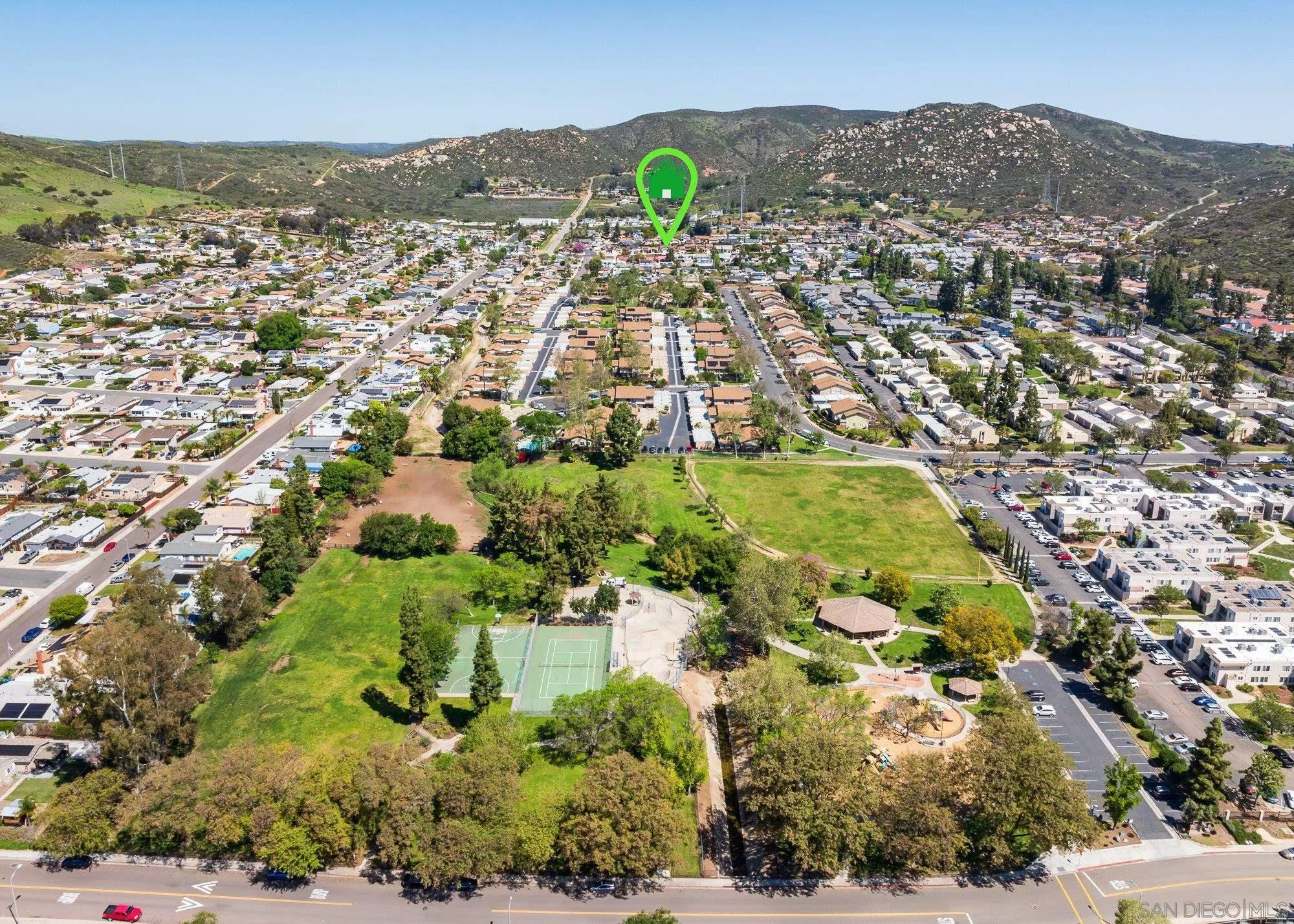 10246 Princess Joann Road Santee, CA 92071 - Photo 46 of 48 an aerial view of residential houses with outdoor space and trees