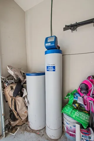 an aerial view of residential building with parking space