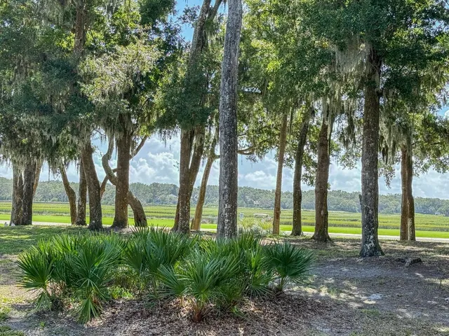 a backyard of a house with yard and outdoor seating