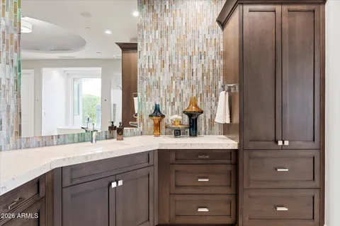 a view of a fountain in the middle of a house