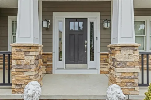 a front view of a house with entryway
