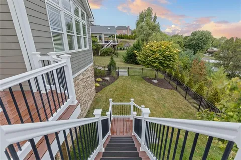 a view of a balcony with an outdoor space