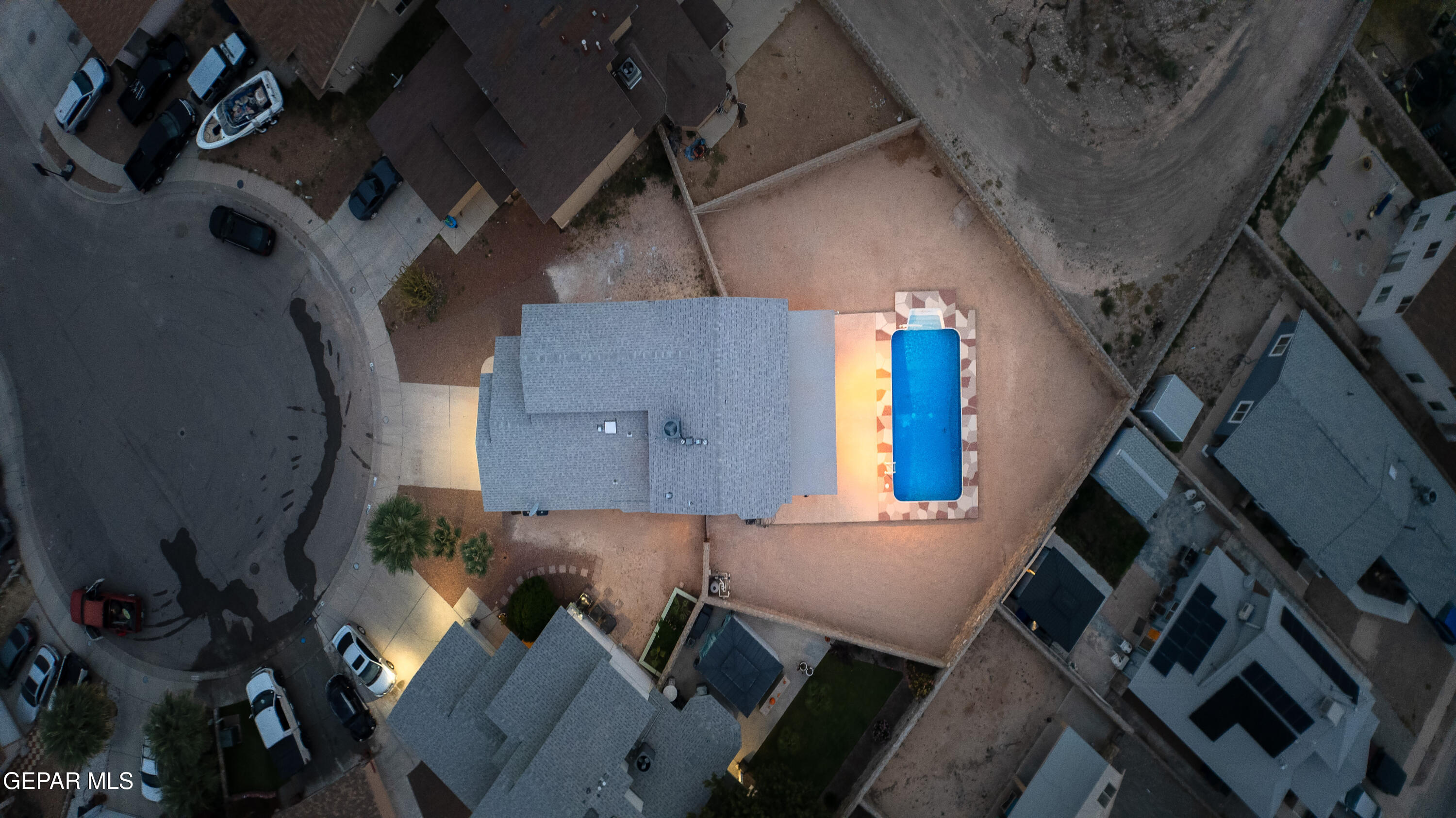 3849 Tierra Roca Place El Paso, TX 79938 - Photo 43 of 44 an aerial view of a house with a yard