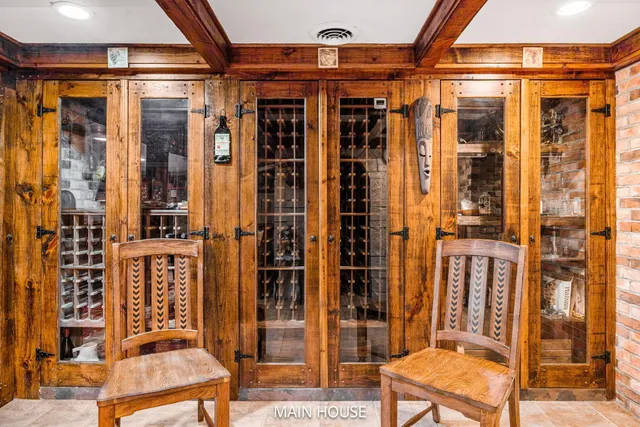 a view of a balcony with chairs