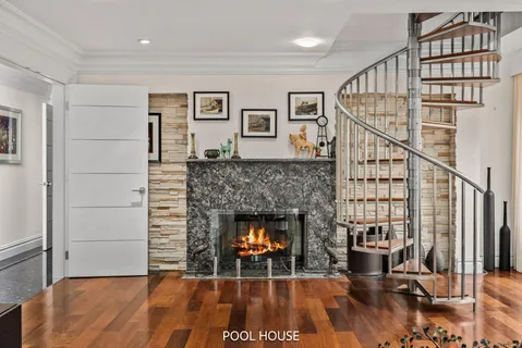 a kitchen with a table and chairs in it