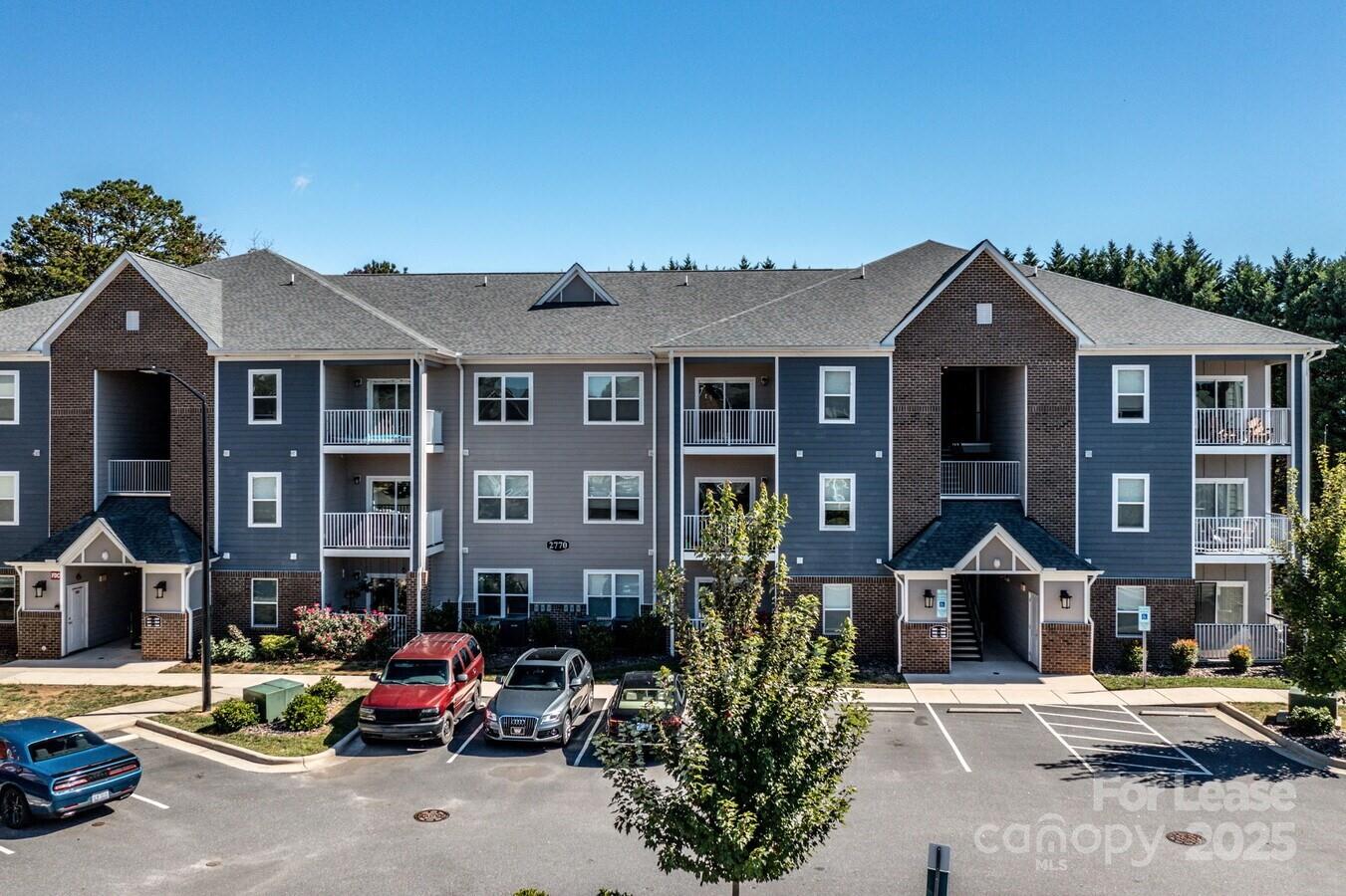 a front view of multiple houses