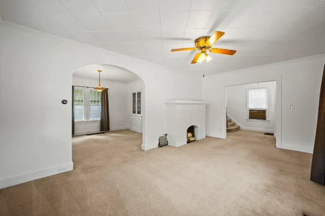a view of a livingroom with a furniture
