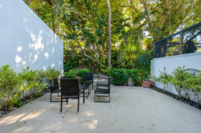 a view of a yard with plants