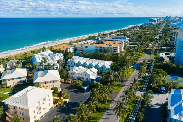 a view of a lake with a city