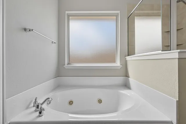 a bathroom with a tub