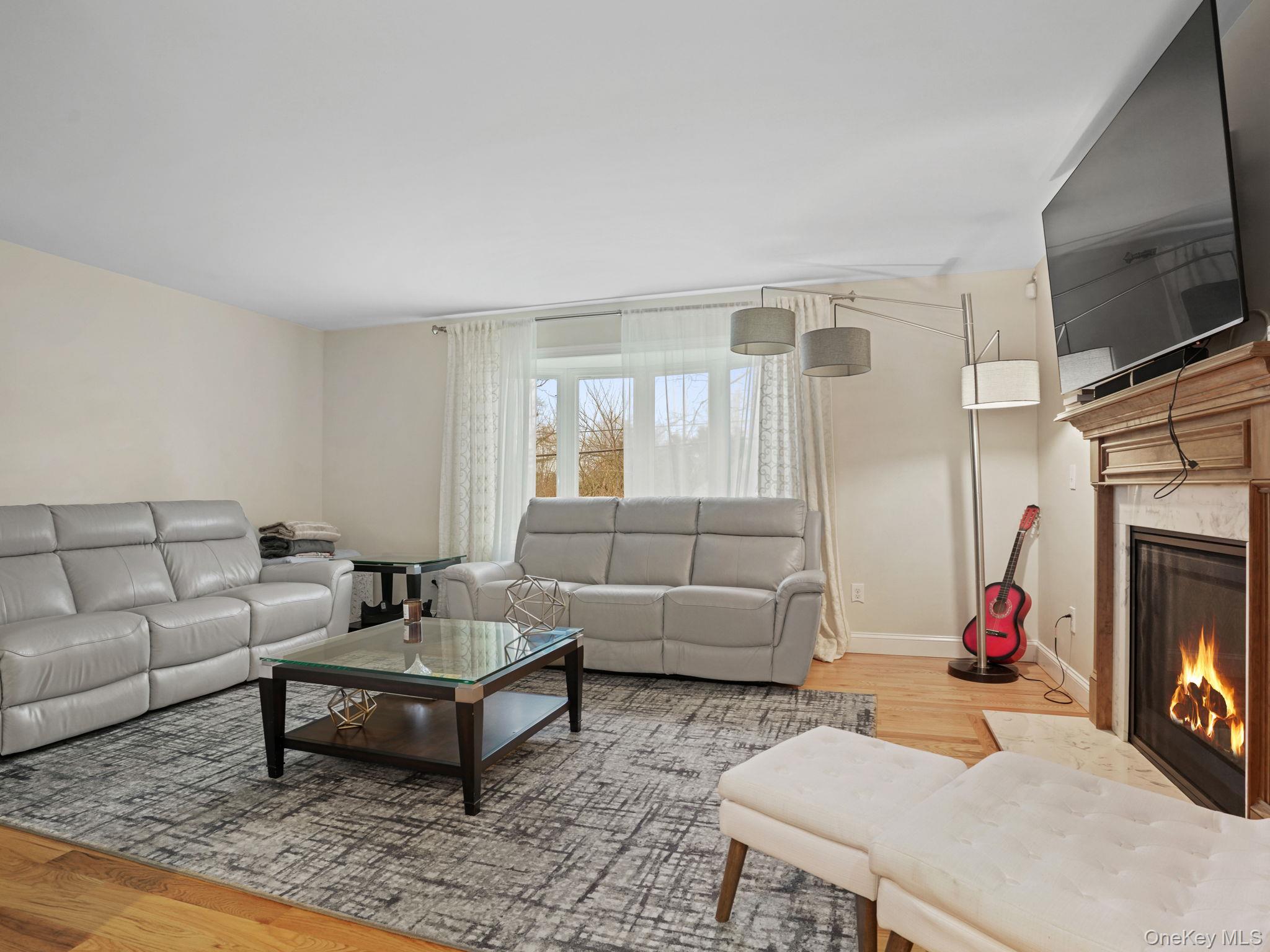 38 Kathwood Road White Plains, NY 10607 - Photo 6 of 44 Living room featuring a fireplace and light wood finished floors