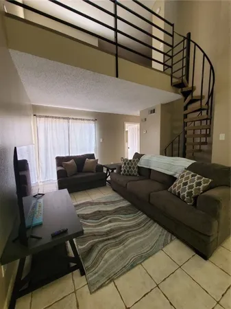 a living room with furniture