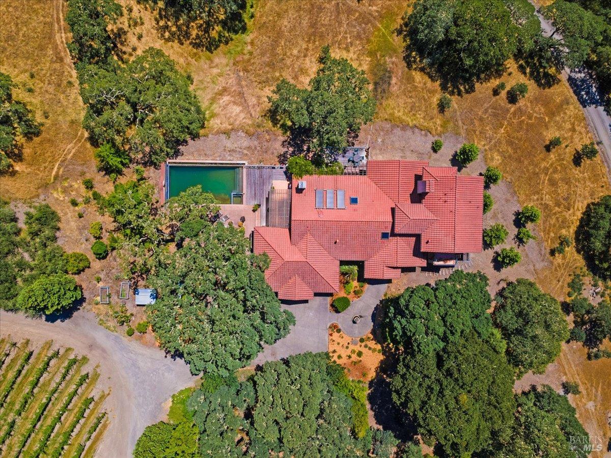 13404 Flora Ranch Road Healdsburg, CA 95448 - Photo 15 of 66 an aerial view of a houses with outdoor space