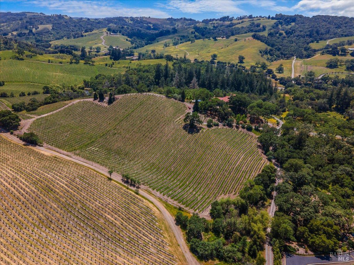 13404 Flora Ranch Road Healdsburg, CA 95448 - Photo 6 of 66 an aerial view of a house with a yard and lake view