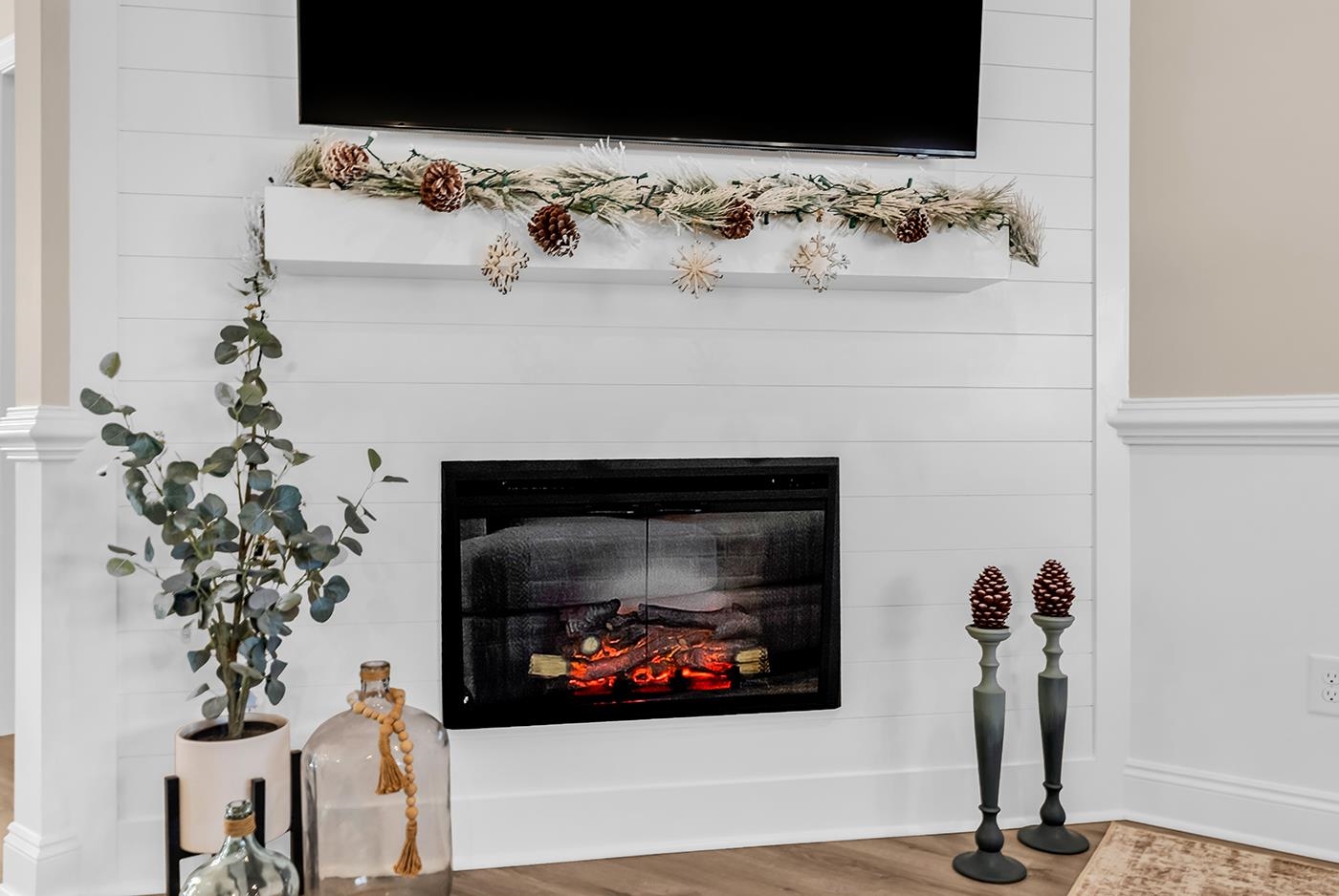 384 William Nobles Road Aynor, SC 29511 - Photo 8 of 38 Detailed view of a lit fireplace and wood finished floors