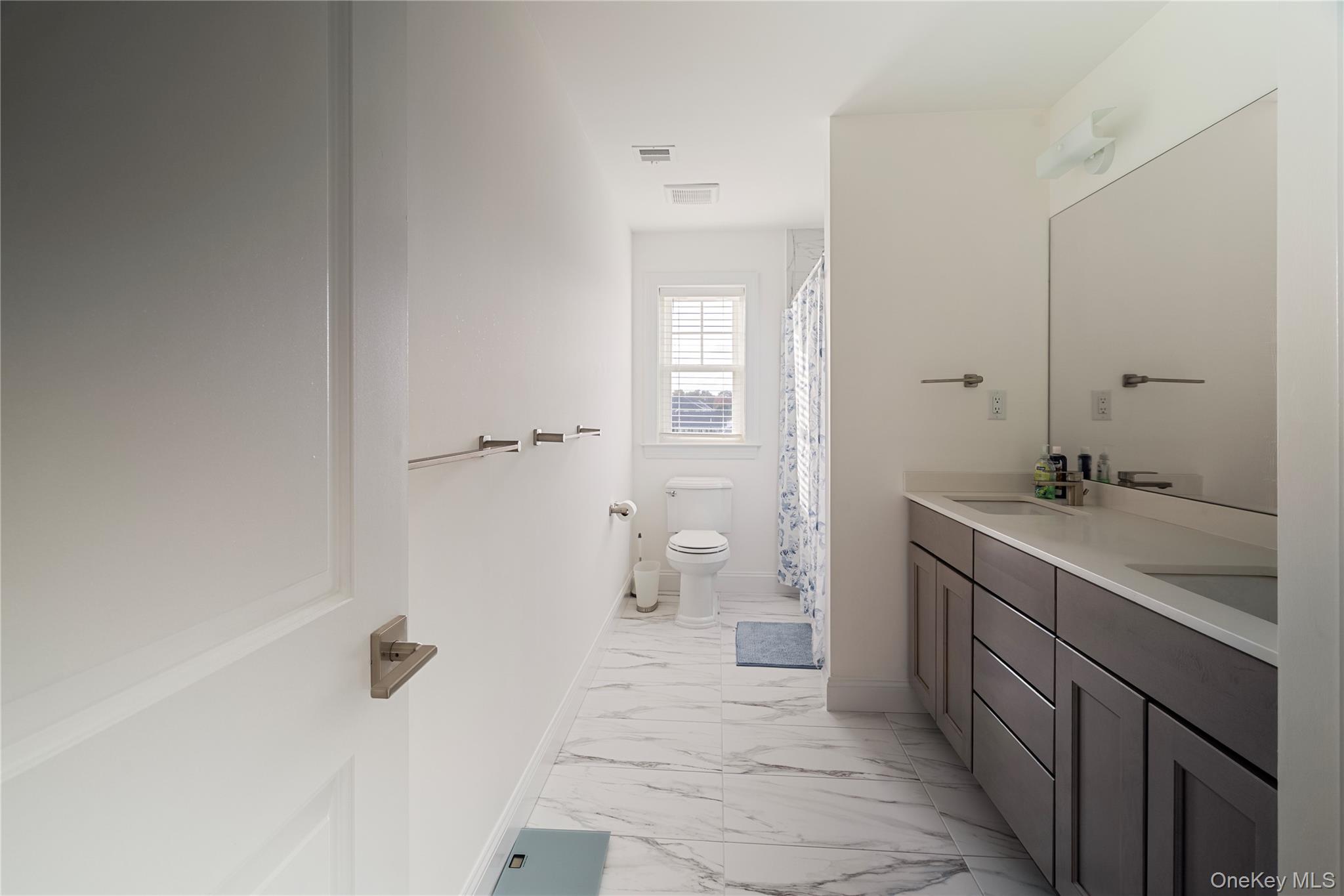 60 Parsnip Pond Road Lake Grove, NY 11755 - Photo 21 of 32 a bathroom with a double vanity sink toilet and shower