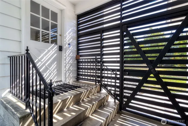 a view of wooden door