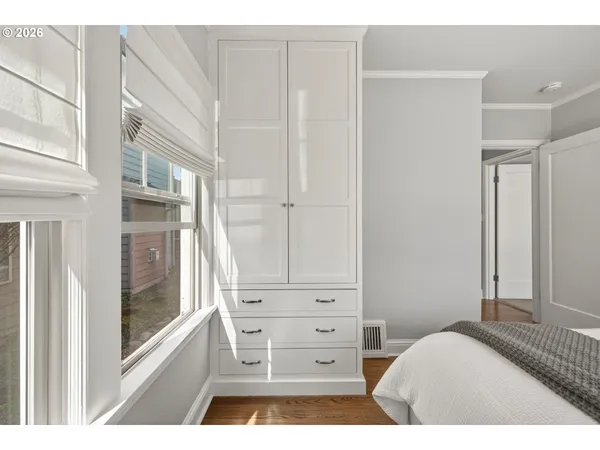 a view of bedroom with a bed