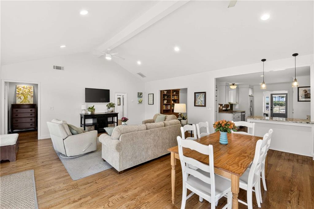 760 Scott Circle Decatur, GA 30033 - Photo 18 of 48 a living room with fireplace furniture and a wooden floor