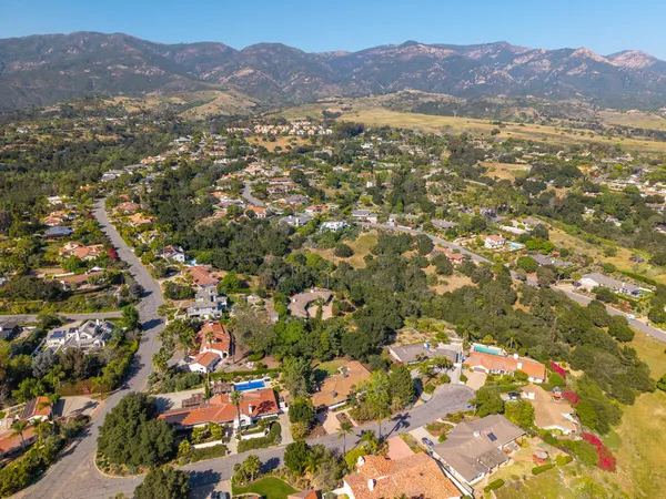 a view of city and mountain