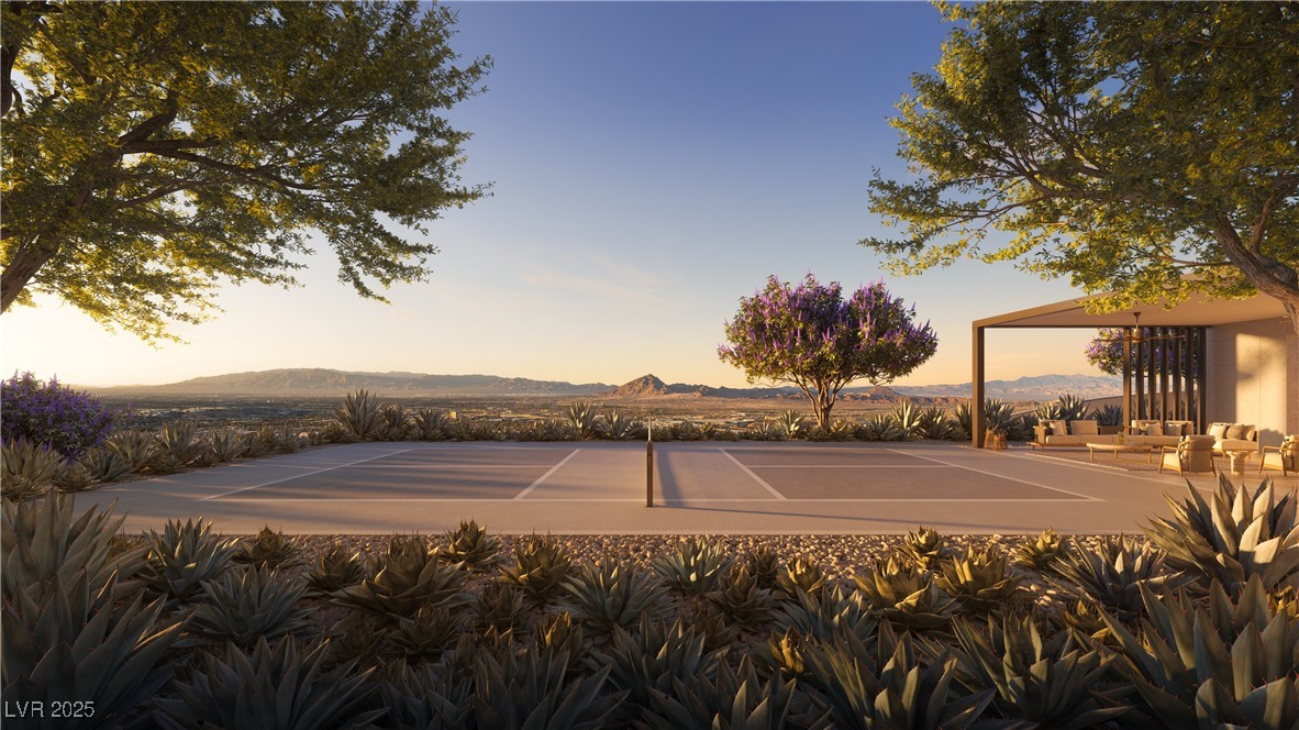 410 Rock Peak Drive, Unit 2402 Henderson, NV 89012 - Photo 6 of 11 View of tennis court featuring a mountain view