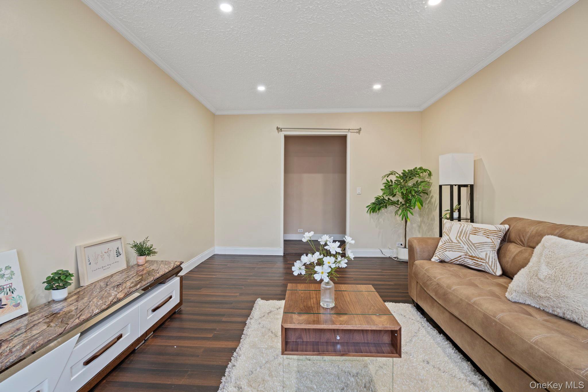 77-15 Ditmars Boulevard, Unit B2 Queens, NY 11370 - Photo 5 of 24 a living room with furniture potted plant and kitchen view