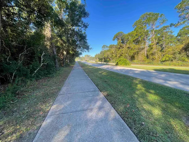 a view of a yard with an tree