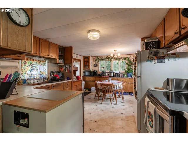 a kitchen with lots of counter top space