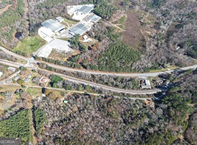 a view of a yard from a balcony