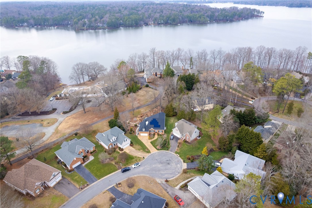 5713 Promontory Place Midlothian, VA 23112 - Photo 35 of 39 an aerial view of a house with garden space and lake view