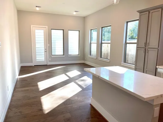 a living room with a large window