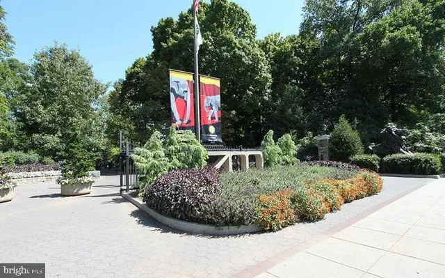 a view of street with sitting area