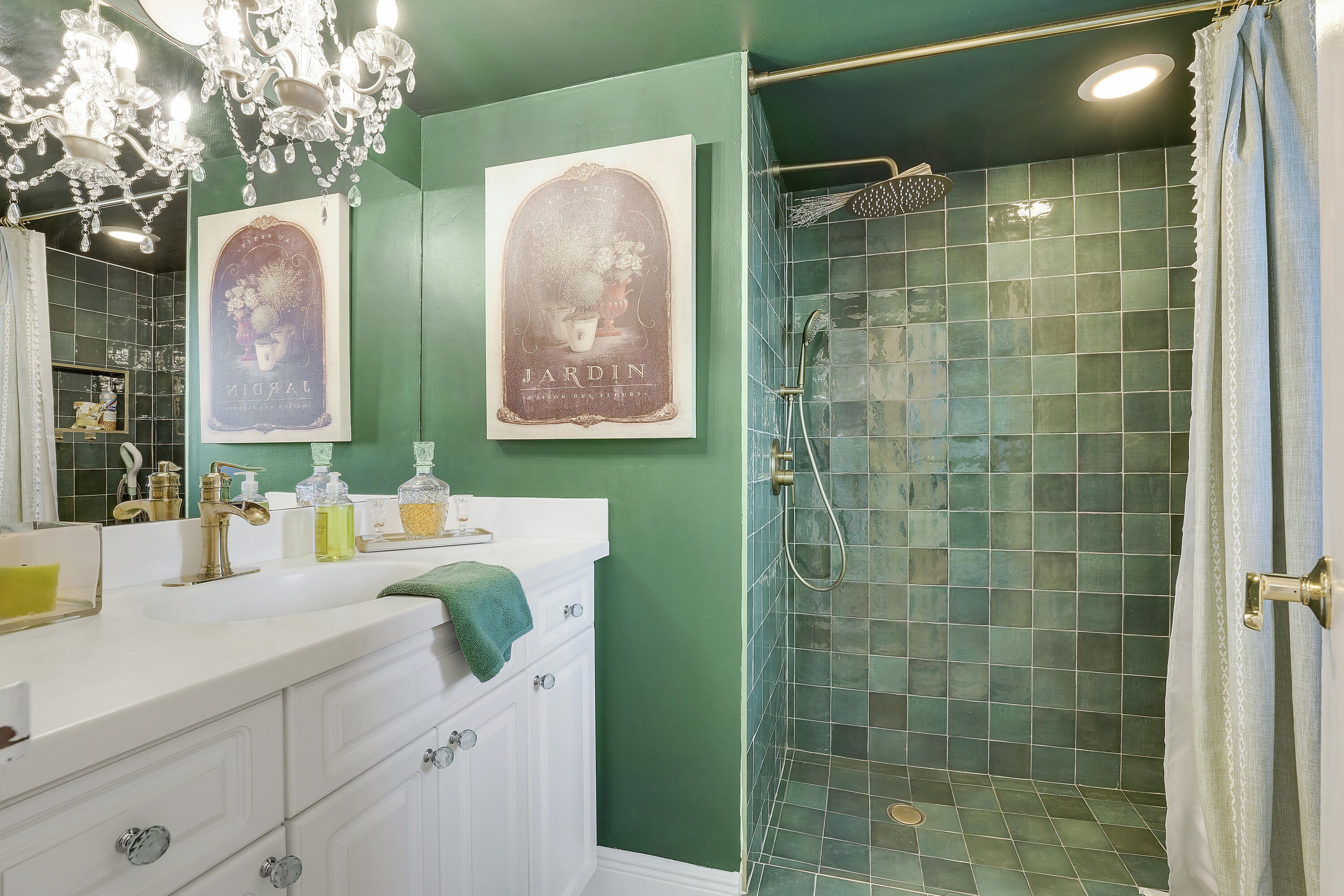 3755 Via Poinciana Lake Worth, FL 33467 - Photo 9 of 20 a bathroom with a sink mirror and shower