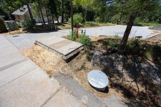 a view of a backyard