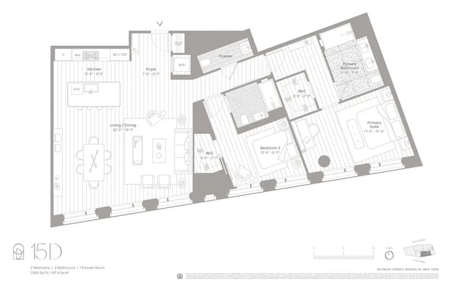 $3,200,000 | 30 Front Street, Unit 15D | DUMBO