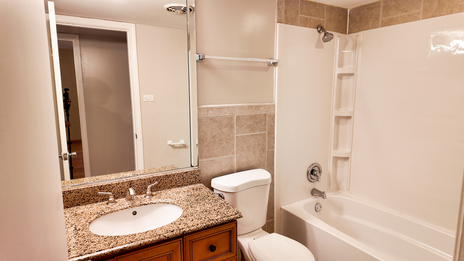 3506 Ithaca Road Olympia Fields, IL 60461 - Photo 21 of 28 a bathroom with a granite countertop sink toilet and shower