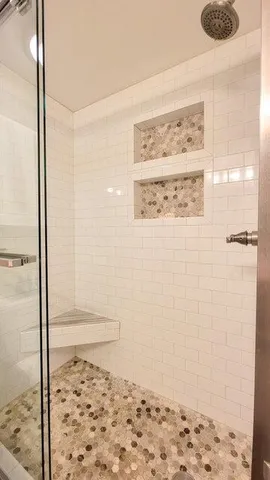 a bathroom with a shower
