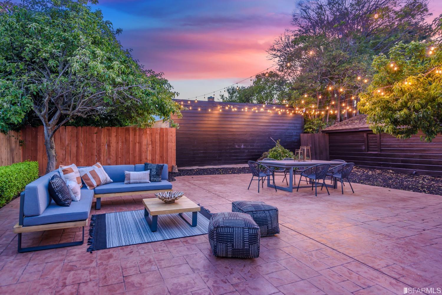 9 Bancroft Road Burlingame, CA 94010 - Photo 3 of 45 a view of a patio with furniture and a fire pit