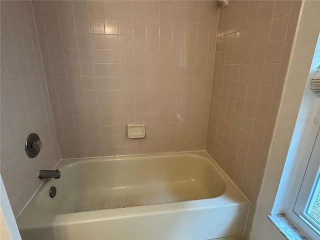 a bathroom with a tub