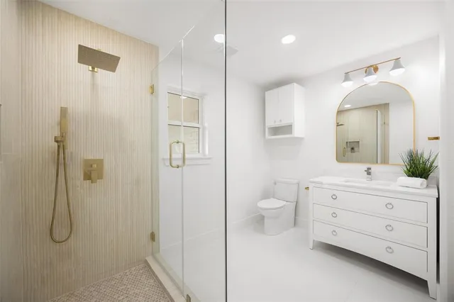 a bathroom with a shower