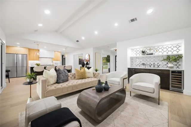 a living room with furniture